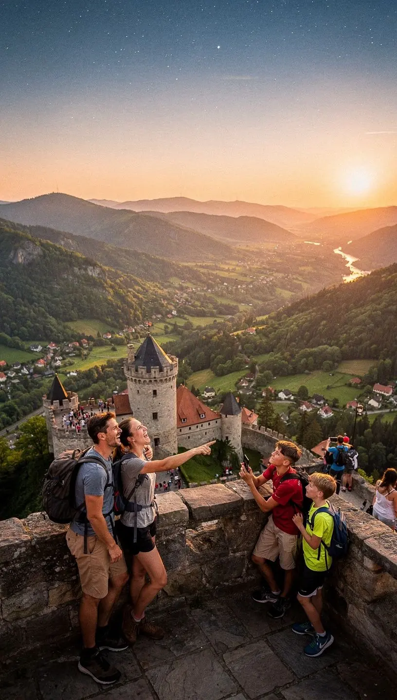 Pohľad na malebné údolie obklopené horskými hrebeňmi, ideálne pre plánovanie pešej turistiky a výletov.